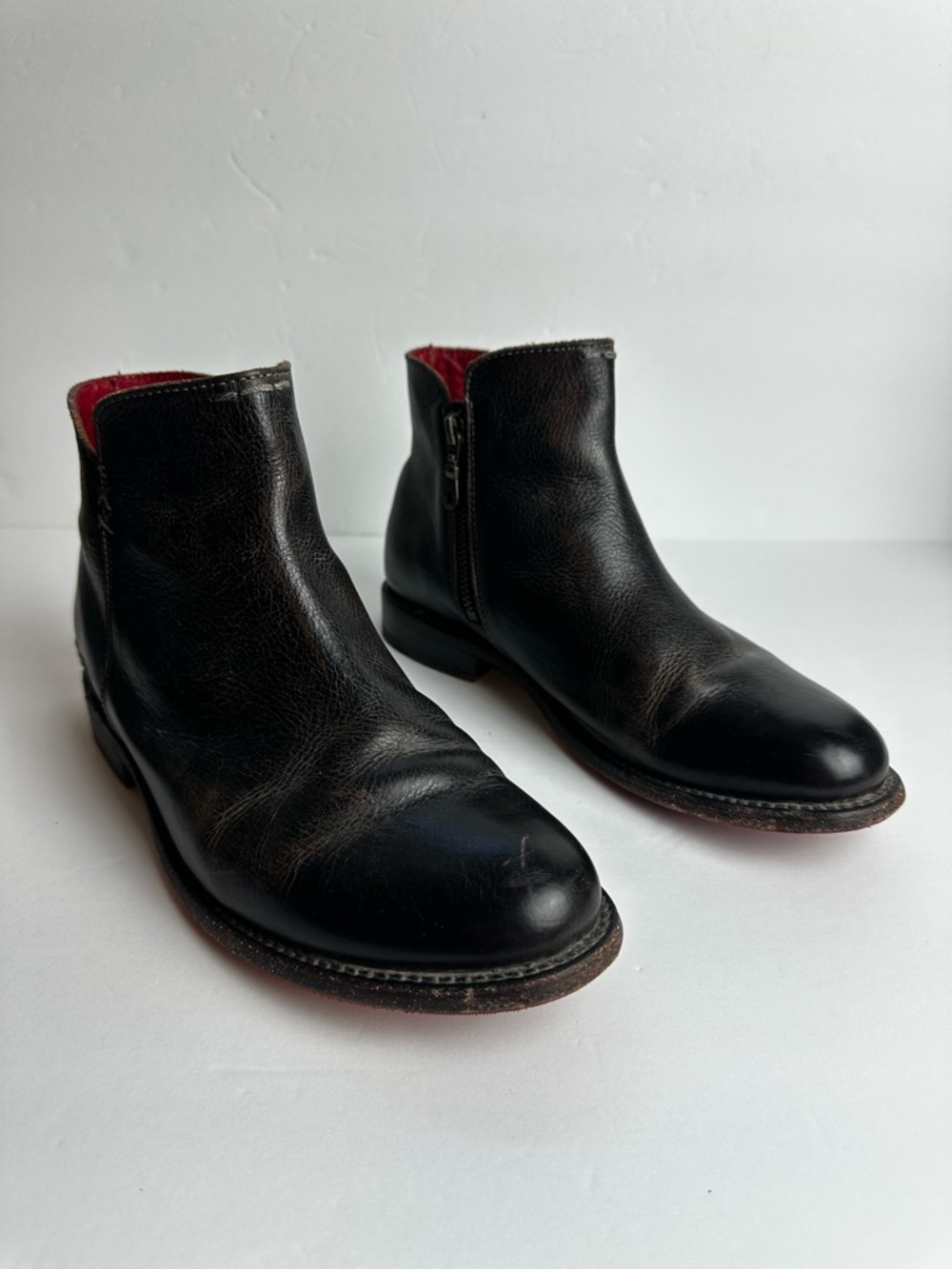 Bed Stu Yurisa Ankle Boots Women’s 8.5 Shoes Charcoal Leather Distressed